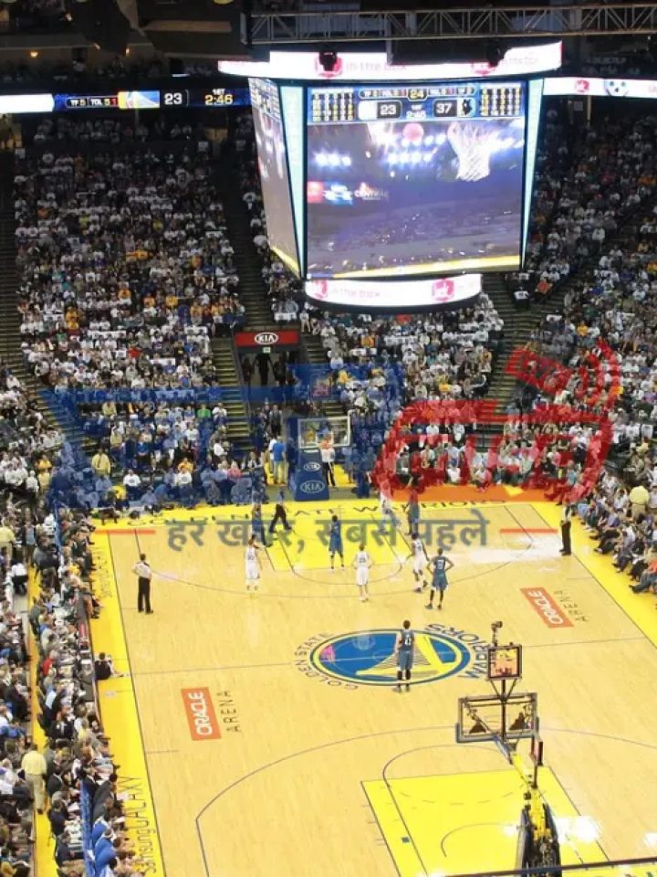 NBA – इनडोर बास्केटबॉल कोर्ट और बास्केटबॉल हूप